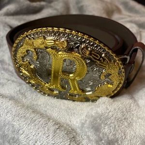 Western Wear- Leather Cowboy Belt